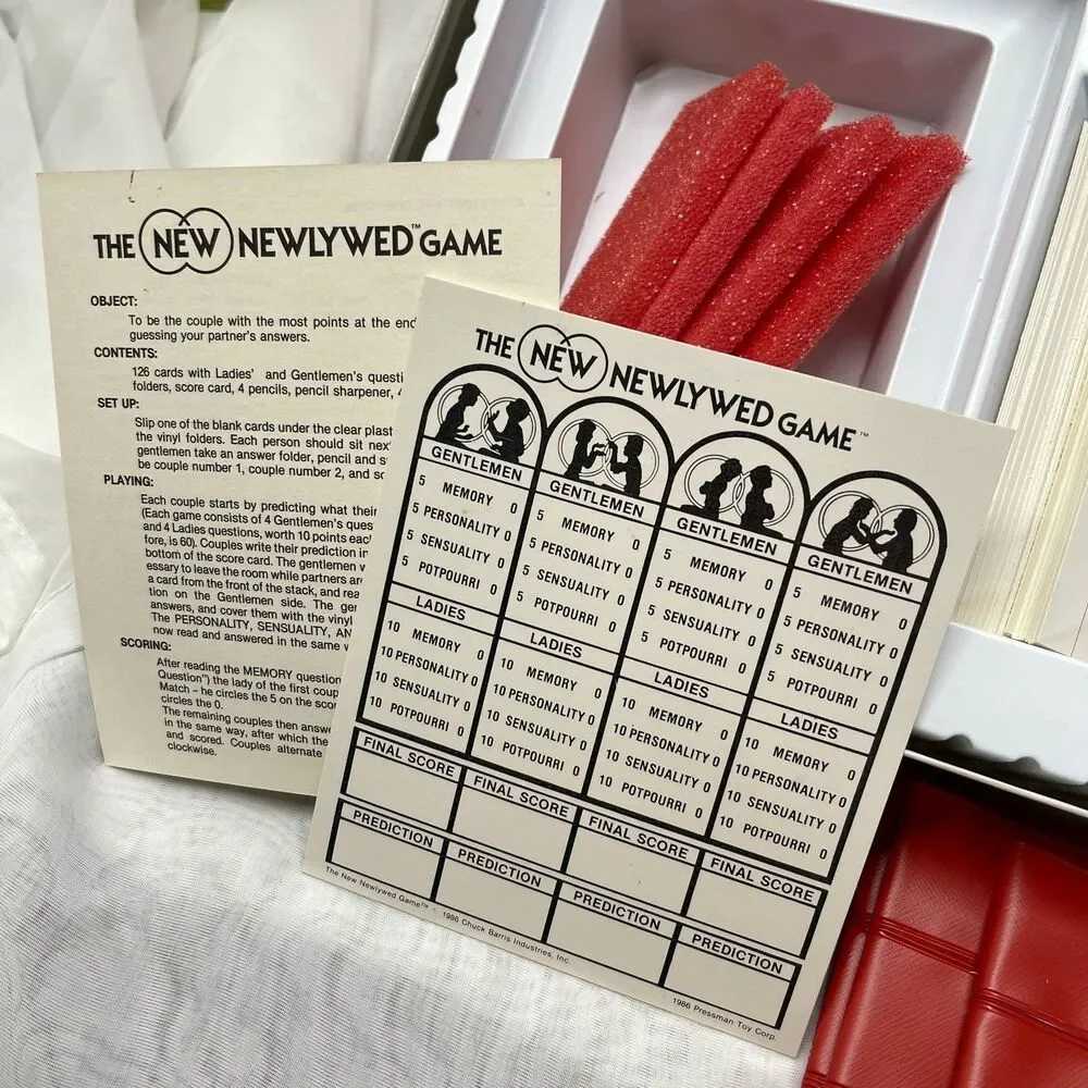 Vtg 1986 The New Newlywed Game Pressman Board Game TV Show Party, Complete, Used